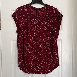41 Hawthorn Deep Red Floral Blouse